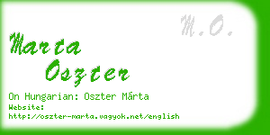 marta oszter business card